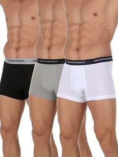 Набор боксеров на комфортной посадке (белые, черные, серые) Emporio Armani RT111357_CC717 02910
